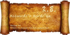 Koloszár Boróka névjegykártya